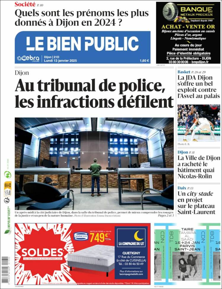 Portada de Le Bien Public (Francia)