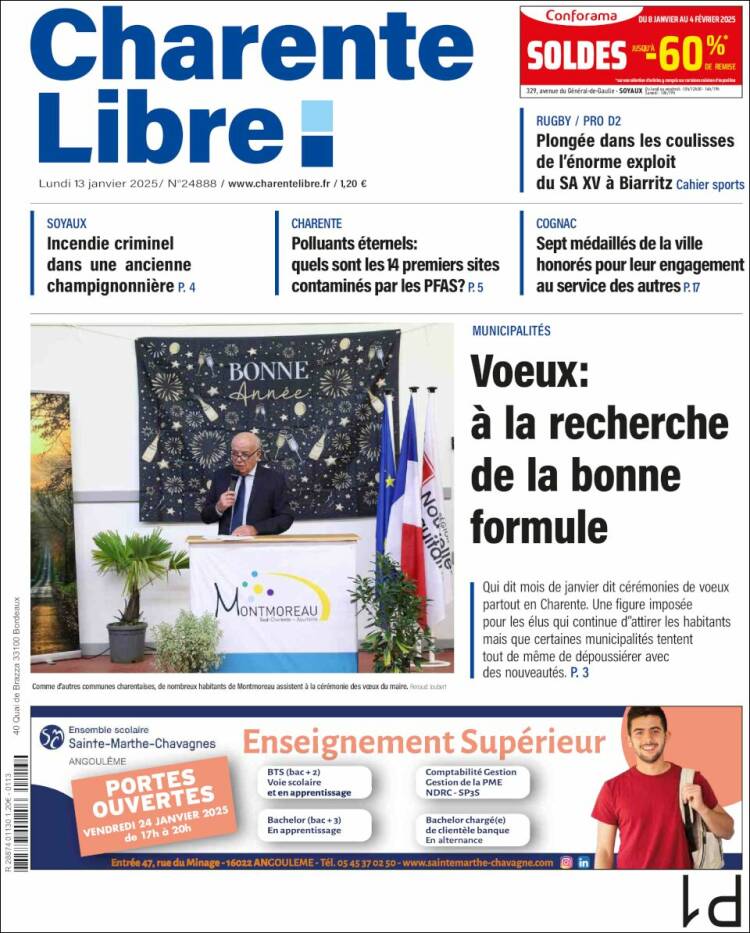 Portada de Charente Libre (Francia)