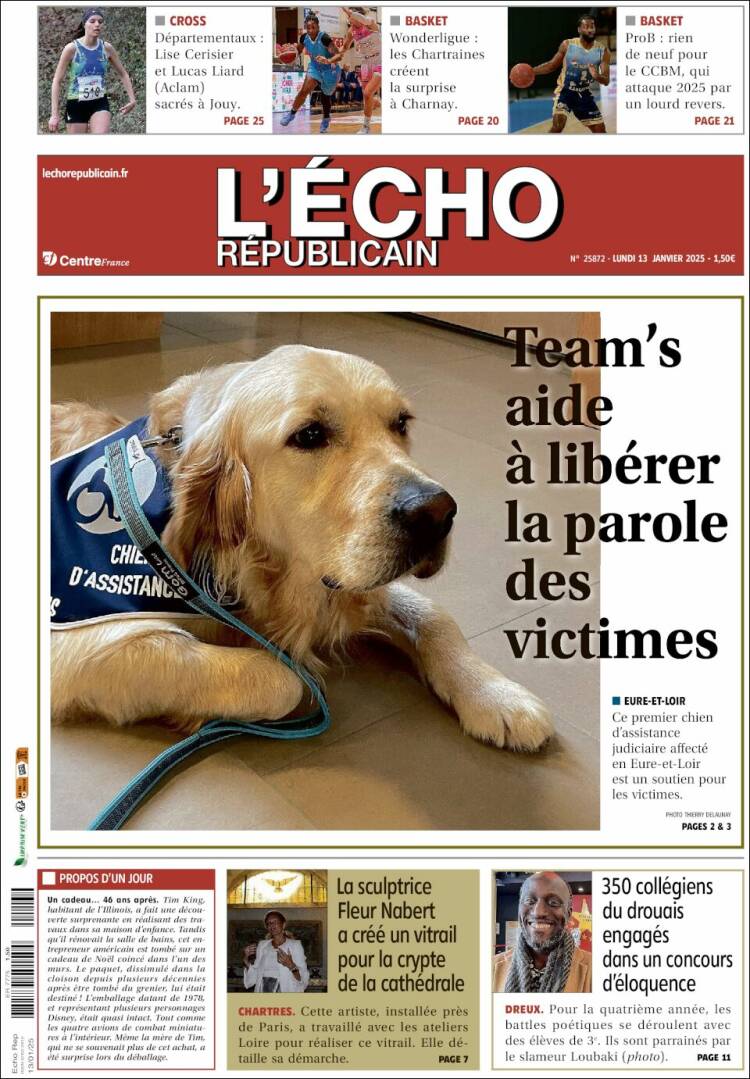 Portada de L'Echo Républicain (Francia)