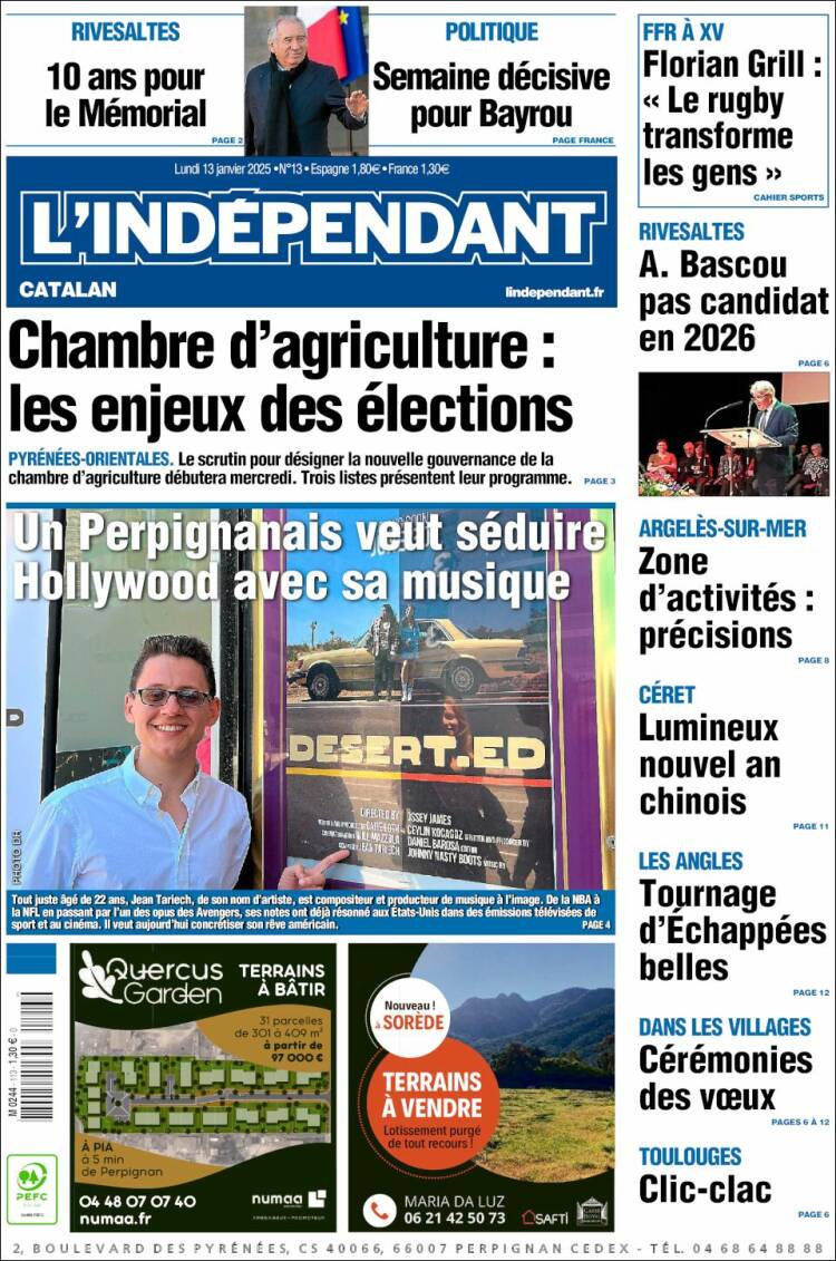 Portada de Le Indépendant (Francia)