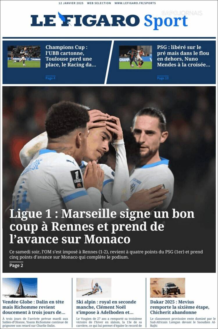 Portada de Le Figaro Sport (Francia)