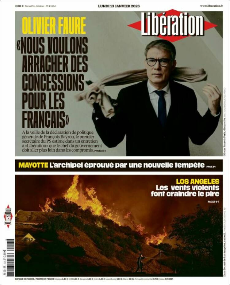 Portada de Libération (Francia)