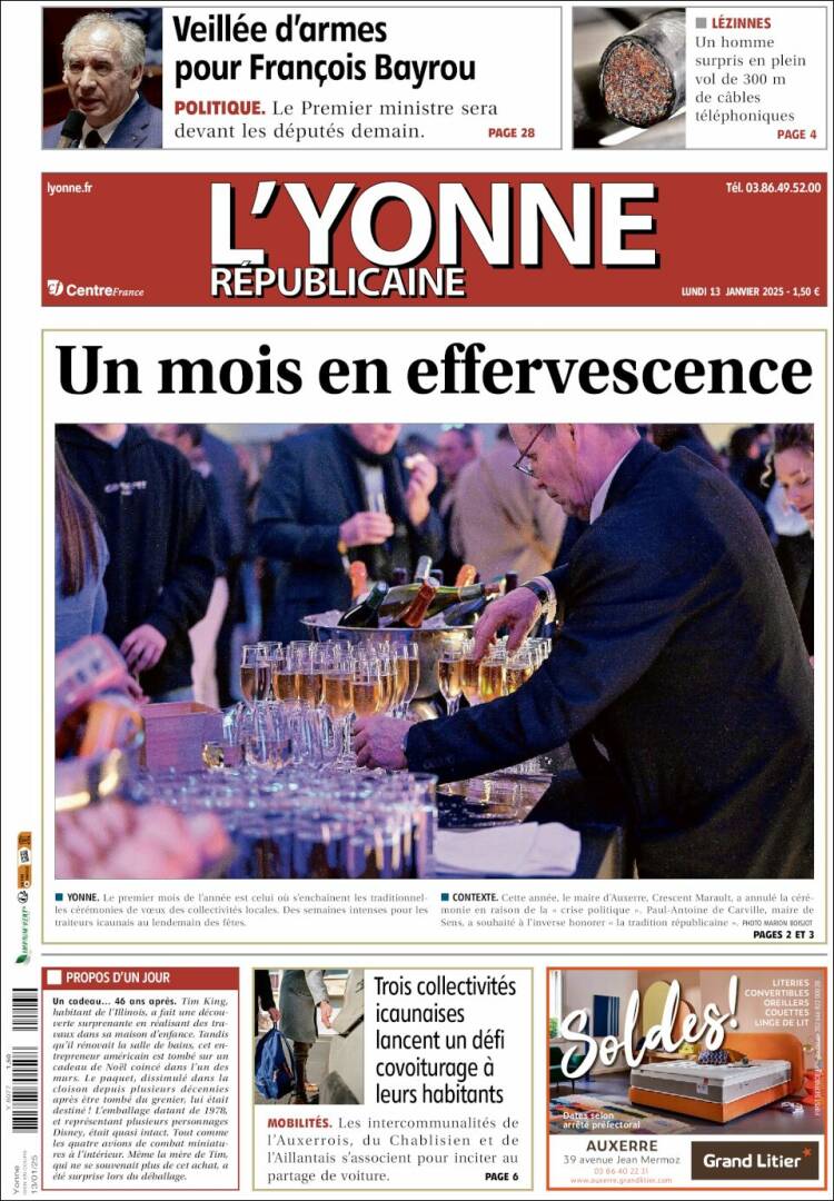 Portada de L'Yonne-Républicaine (Francia)