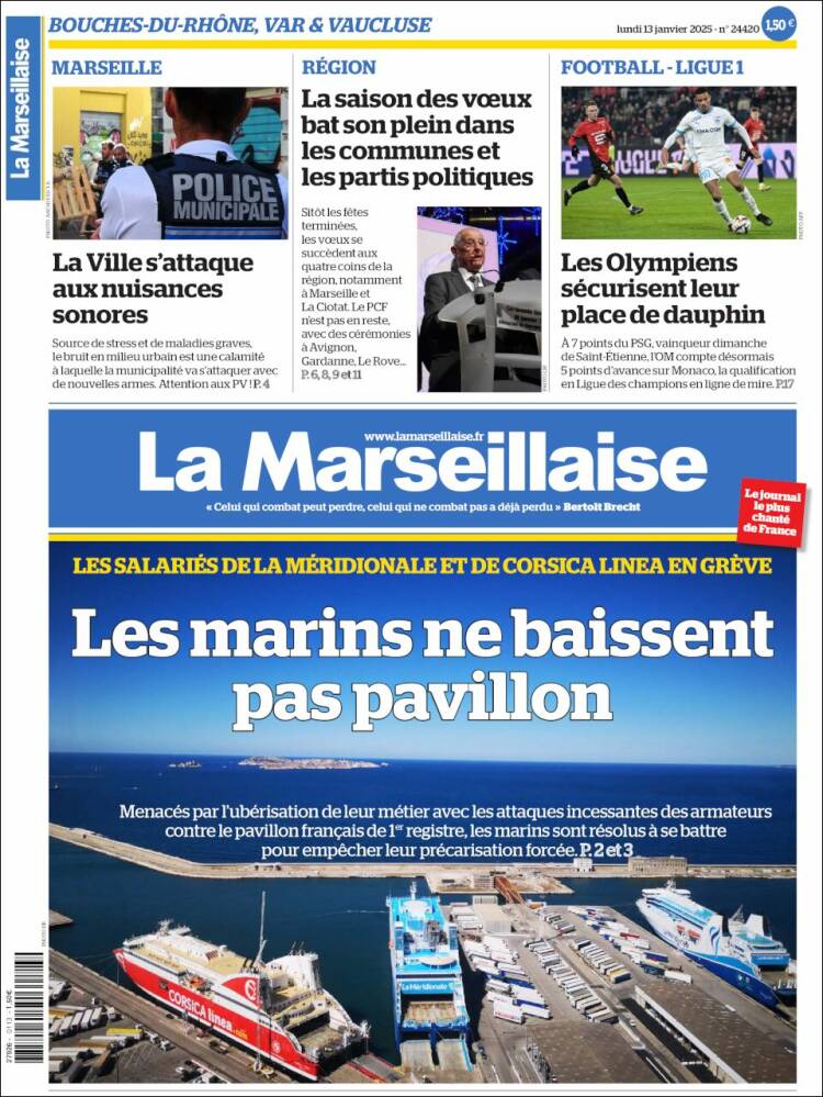 Portada de La Marseillaise (Francia)