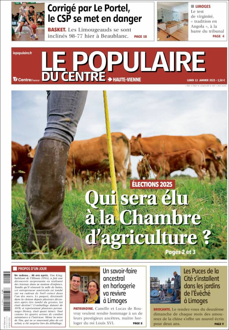 Portada de Le Populaire du Centre (Francia)