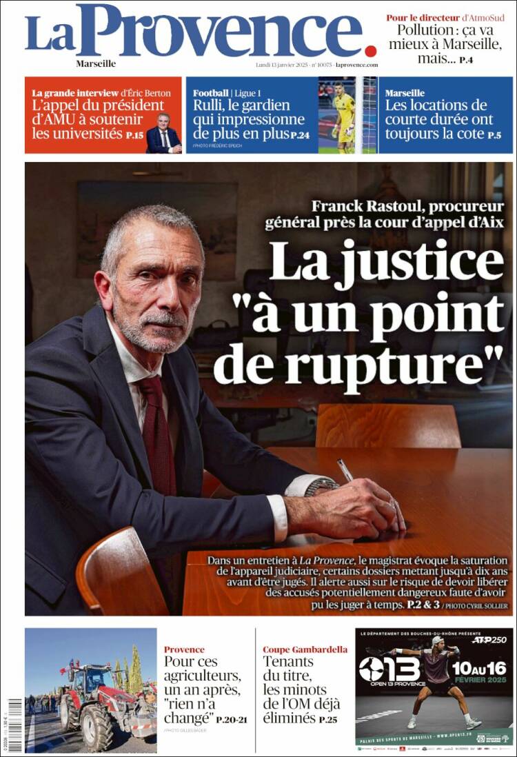 Portada de La Provence (Francia)