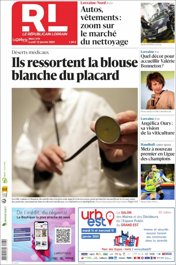 Portada de Le Republicain Lorrain (Francia)