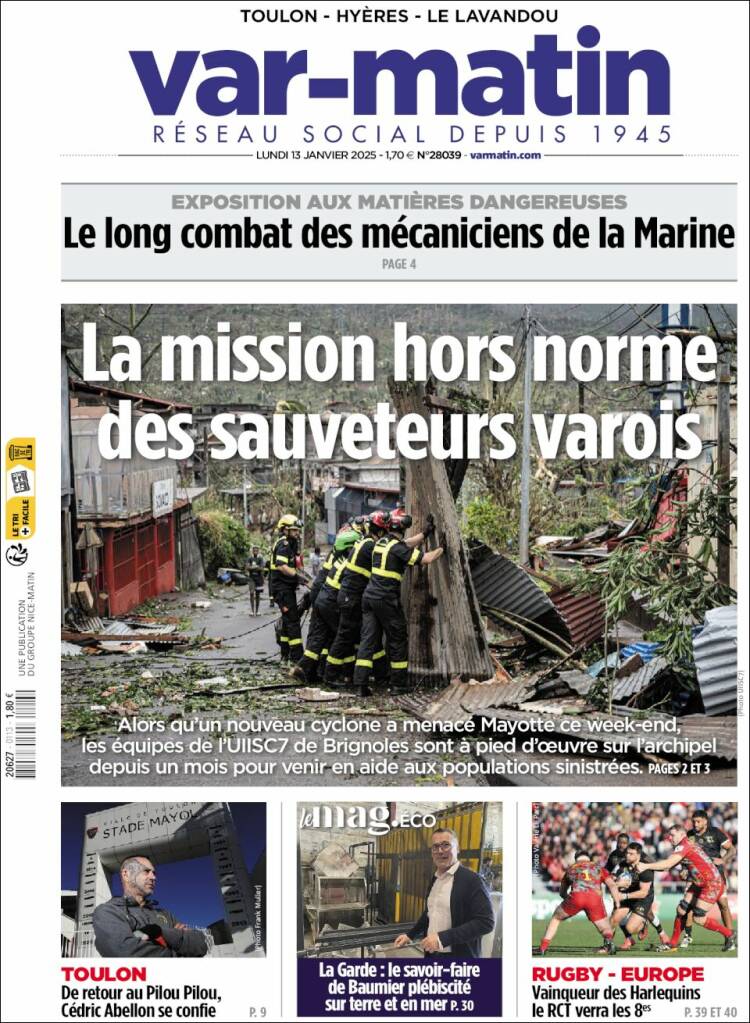 Portada de Var-Matin (Francia)