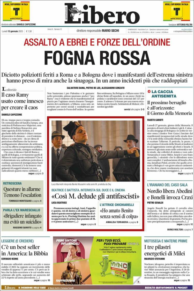 Portada de Libero (Italia)