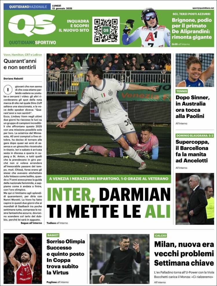 Portada de Quotidiano Sportivo (Italia)