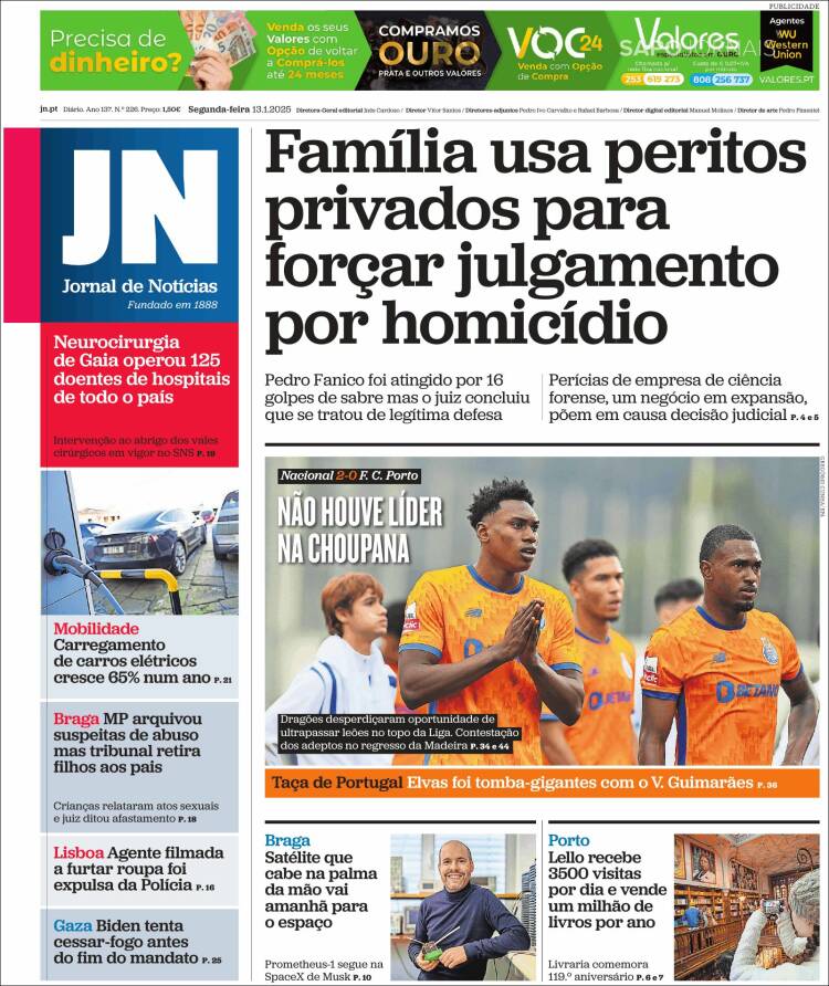 Portada de Jornal de Notícias (Portugal)