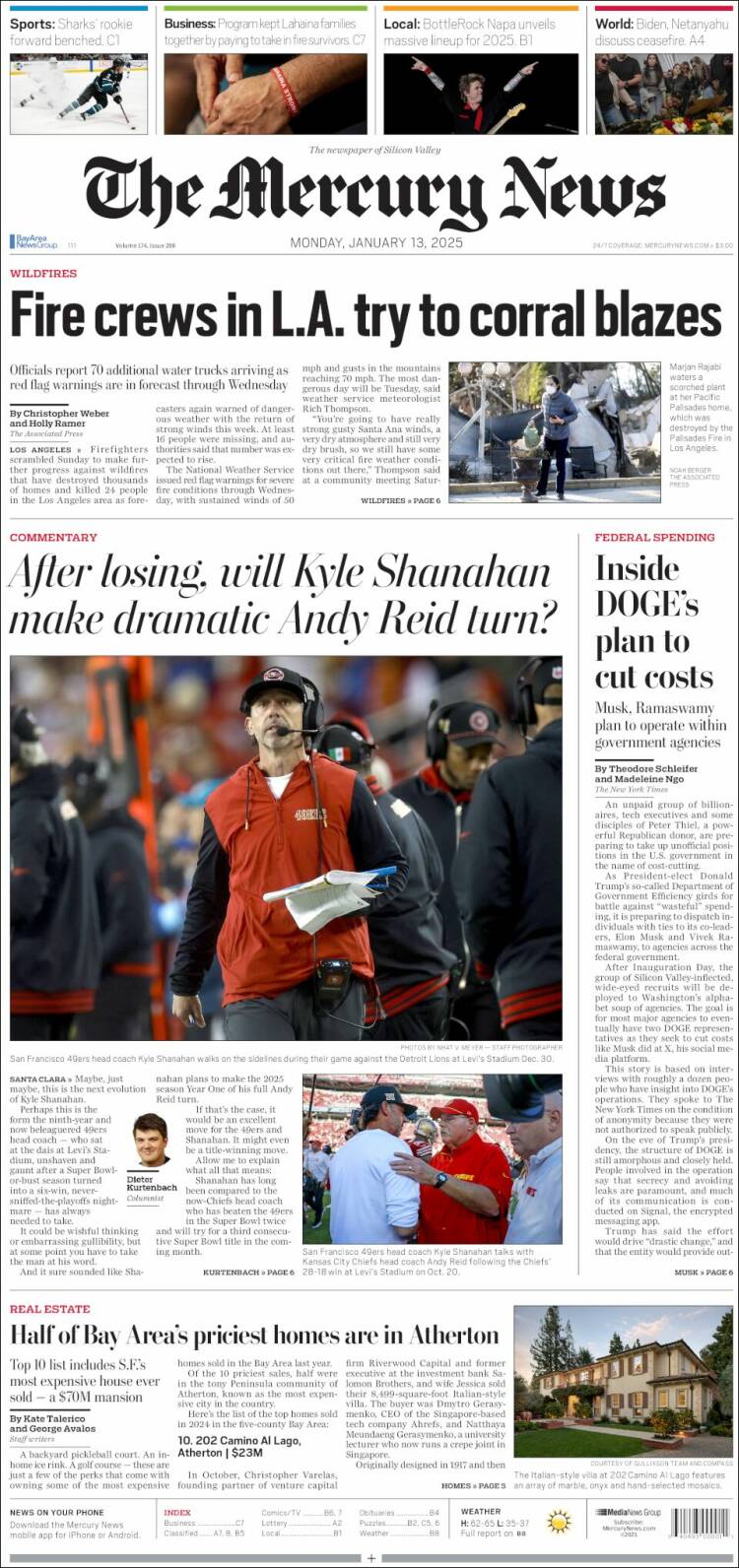 Portada de San Jose Mercury News (USA)