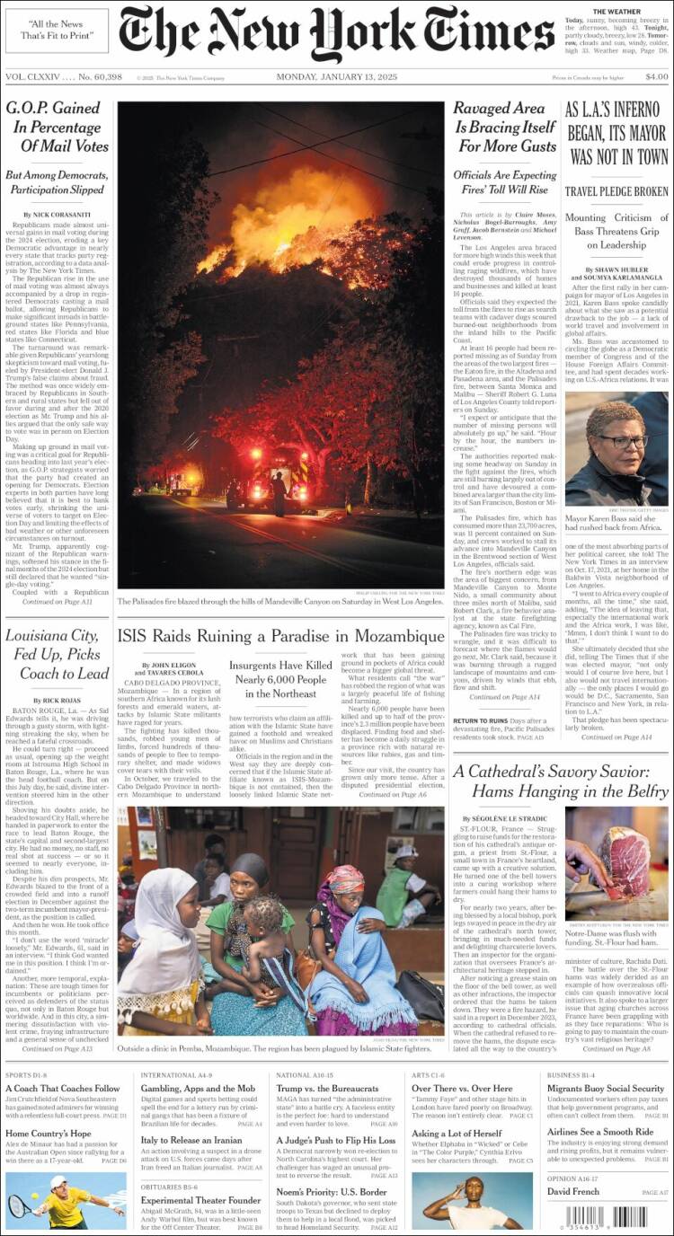 Portada de New York Times (USA)