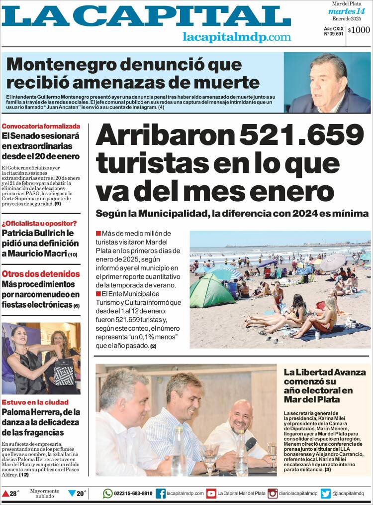 Portada de Diario La Capital - Mar del Plata (Argentina)
