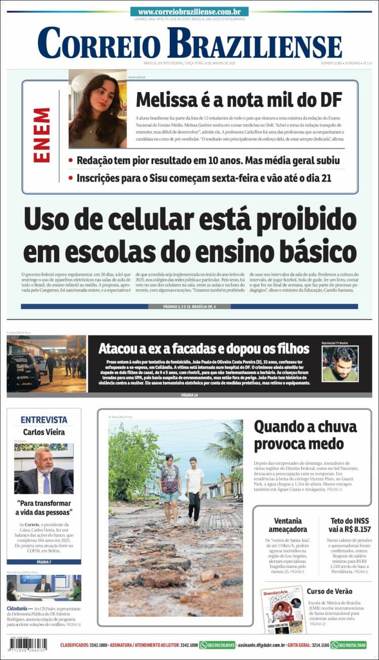 Portada de Correio Braziliense (Brasil)