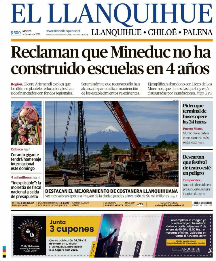 Portada de El Llanquihue (Chile)