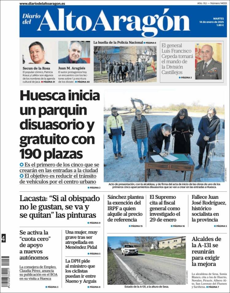 Portada de Diario del AltoAragón (España)