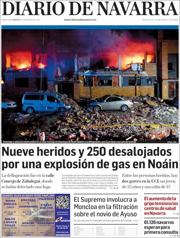 Portada de Diario de Navarra (España)