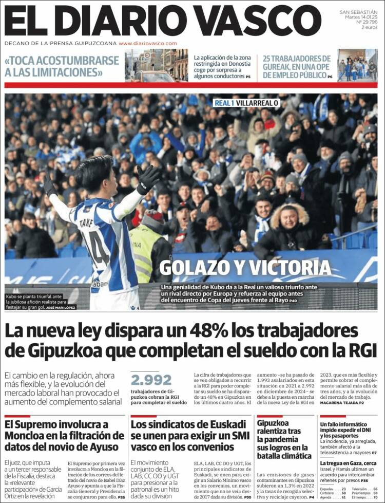 Portada de Diario Vasco (España)