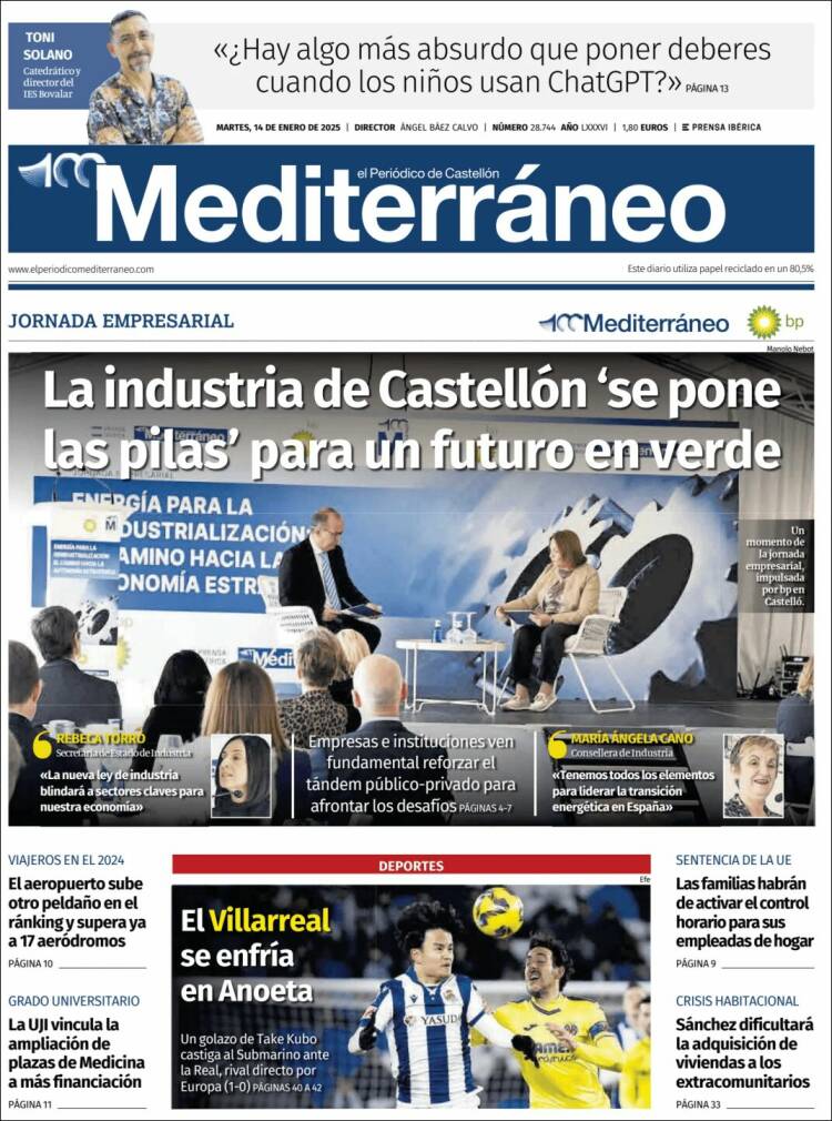 Portada de El Periódico Mediterraneo (España)