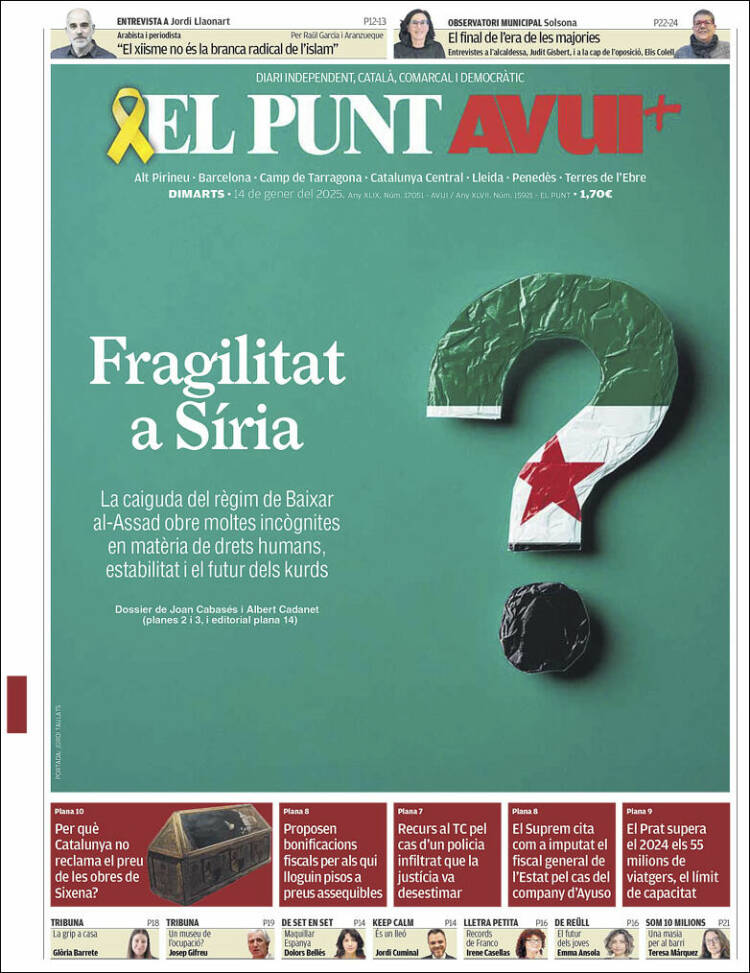 Portada de El Punt Avui (España)