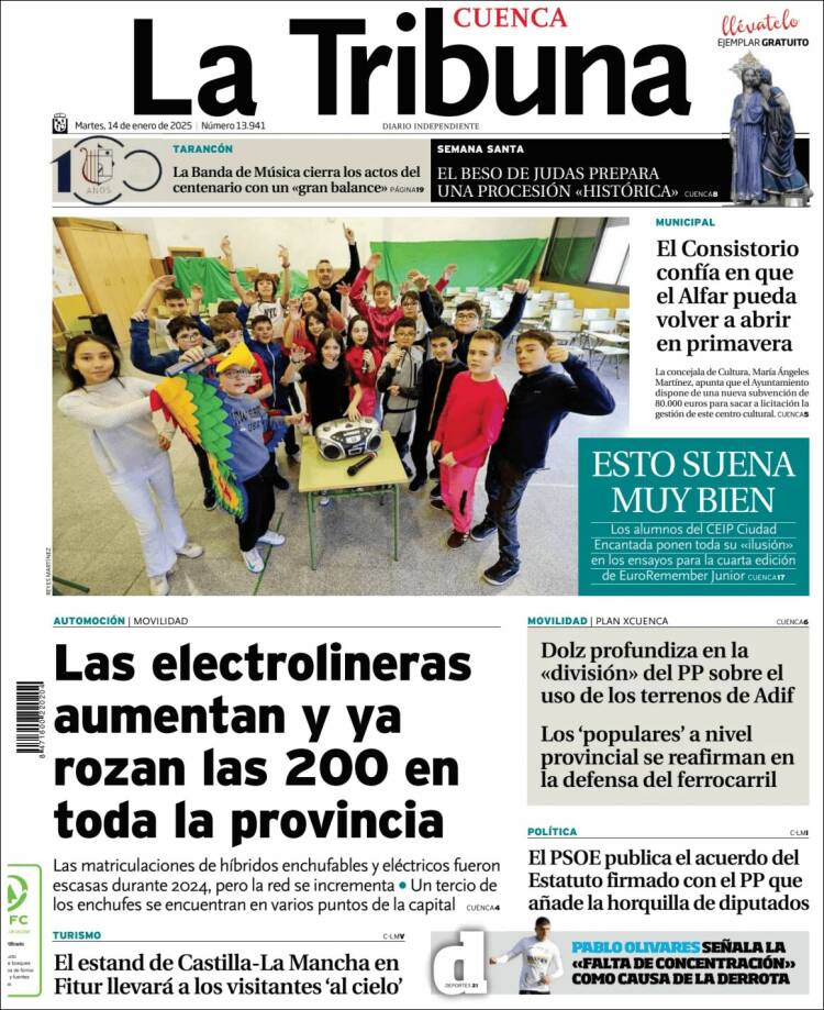 Portada de La Tribuna de Cuenca (España)