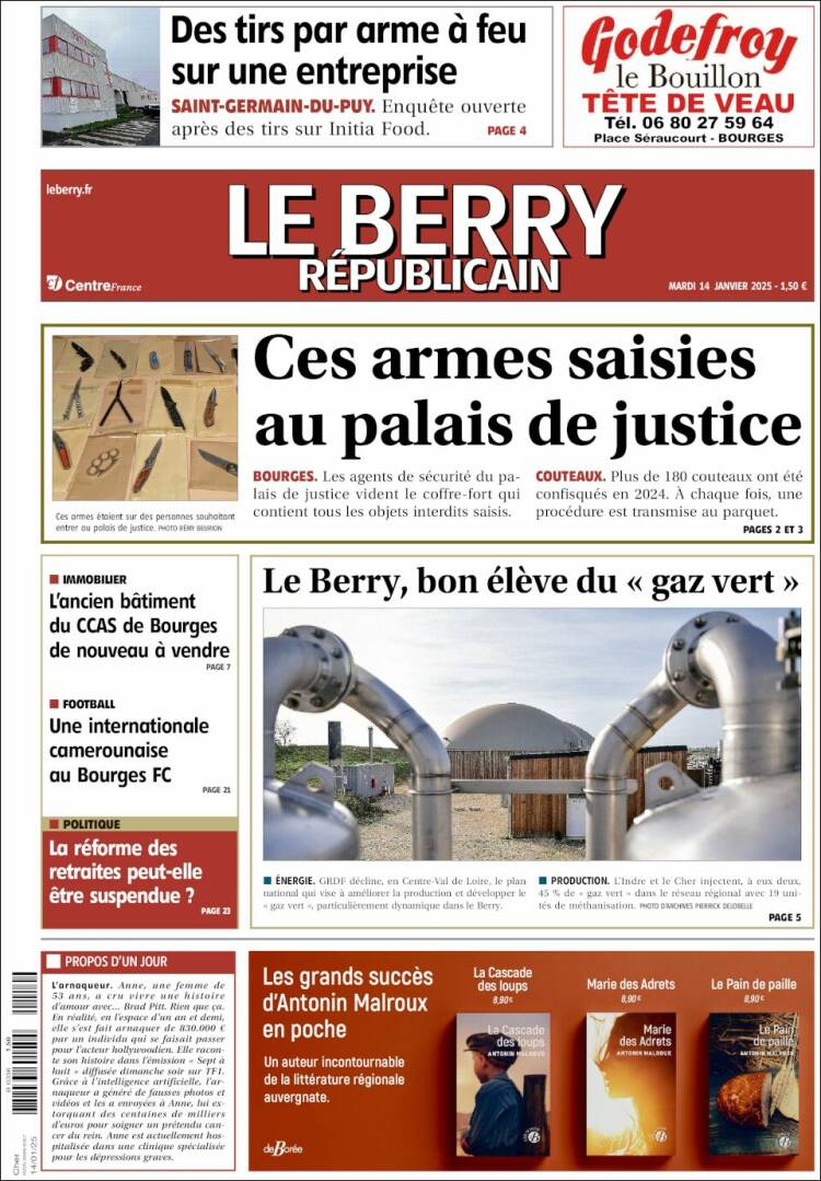 Portada de Berry Republicain (Francia)