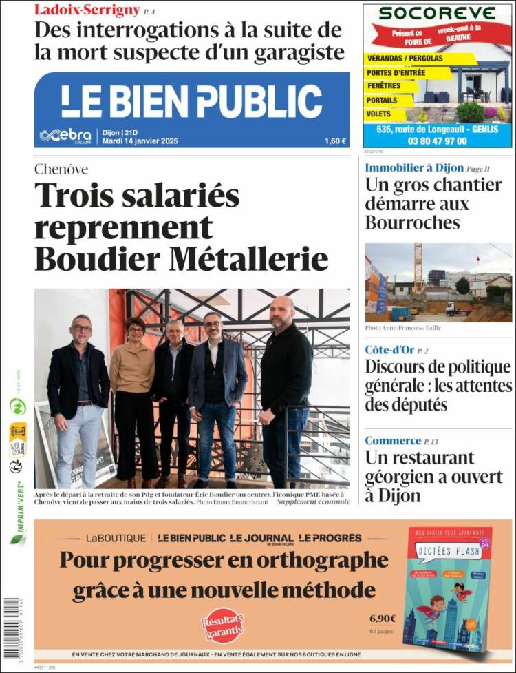 Portada de Le Bien Public (Francia)