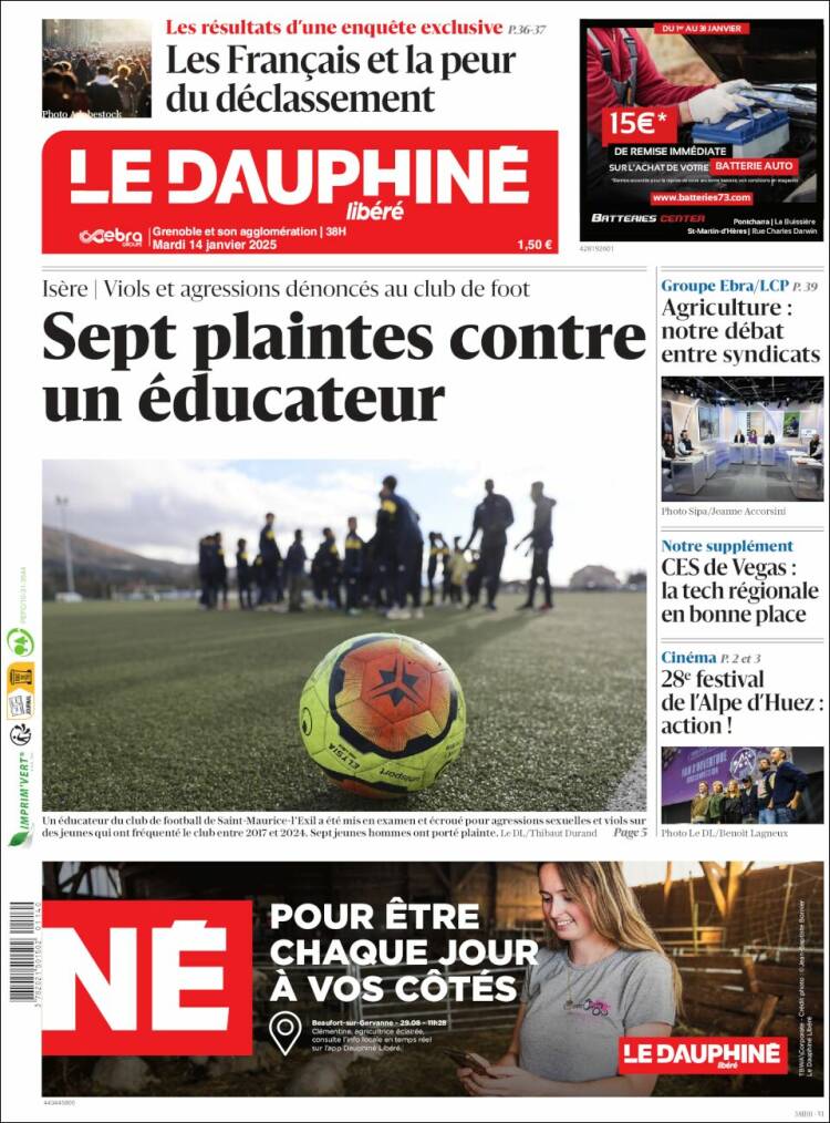 Portada de Le Dauphiné Libéré (Francia)