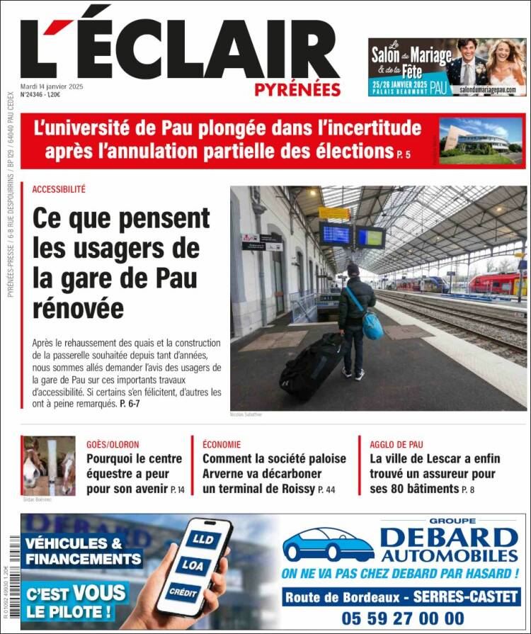 Portada de L'Eclair des Pyrénées (Francia)