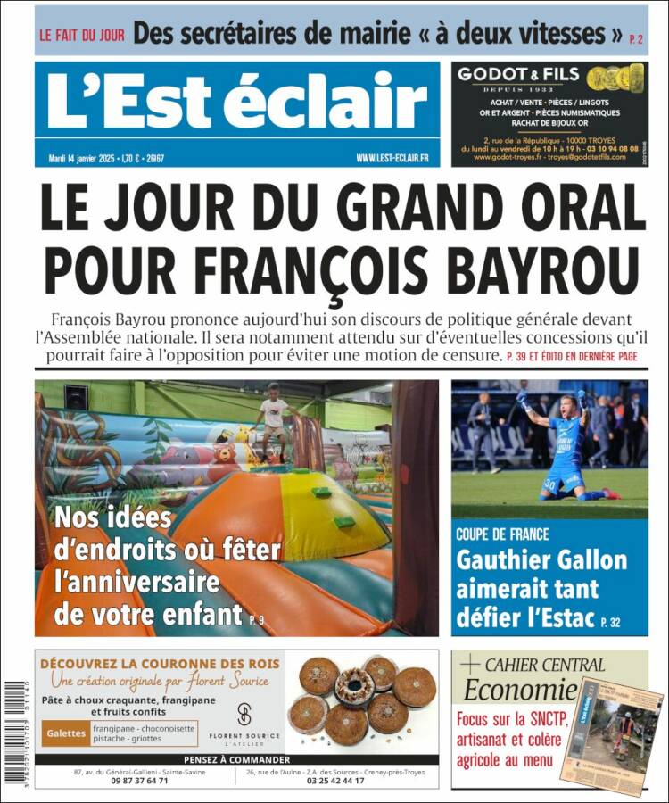 Portada de L'Est Eclair (Francia)