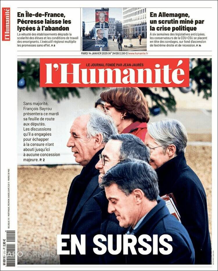 Portada de l'Humanite (Francia)