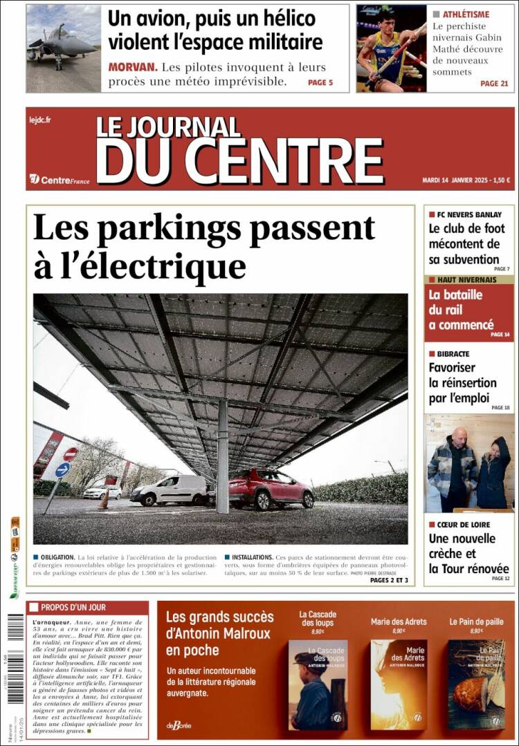 Portada de Le Journal du Centre (Francia)