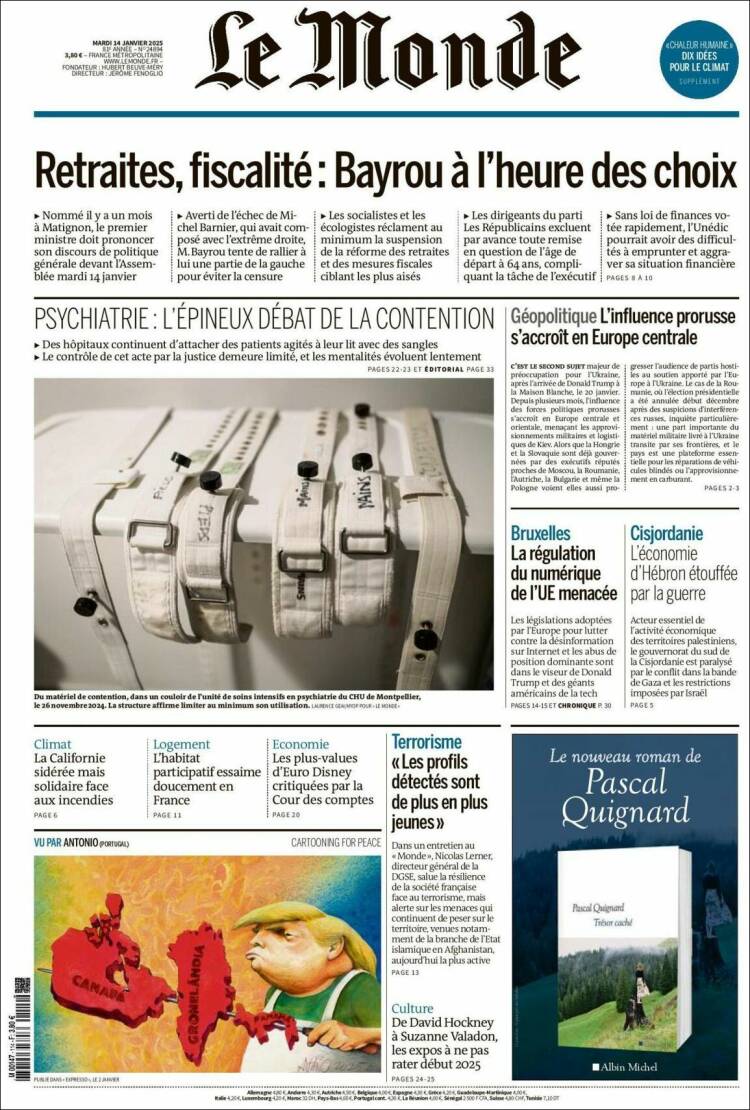 Portada de Le Monde (Francia)