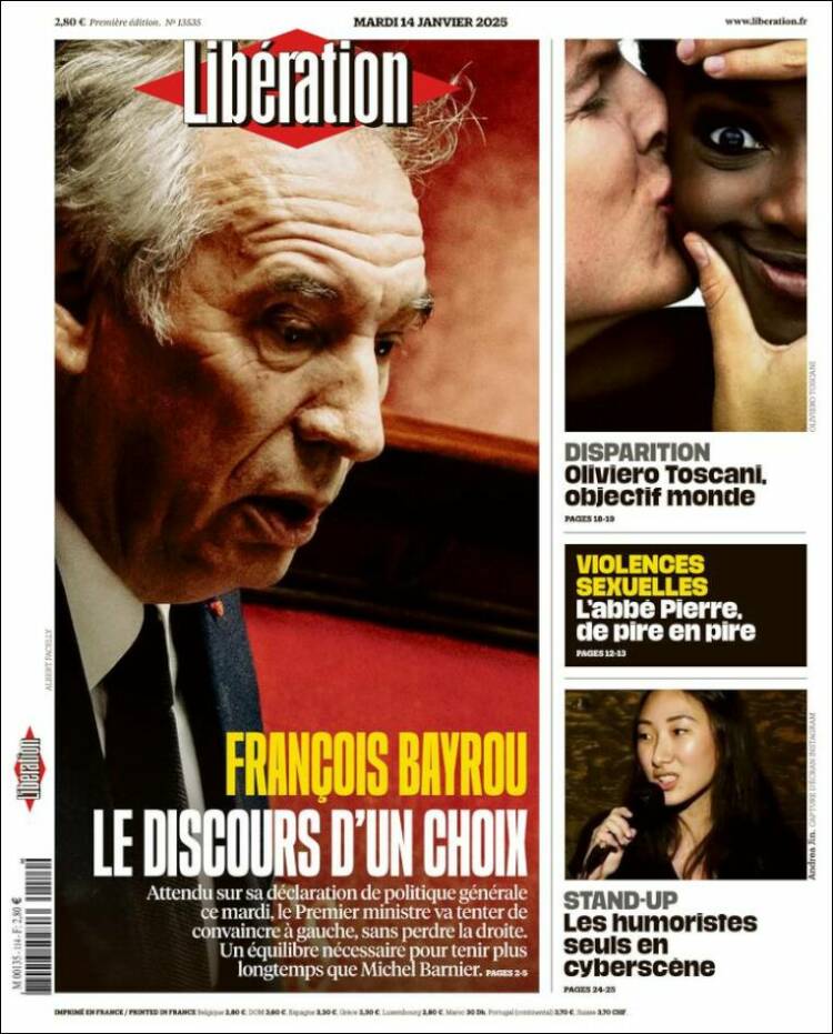 Portada de Libération (Francia)