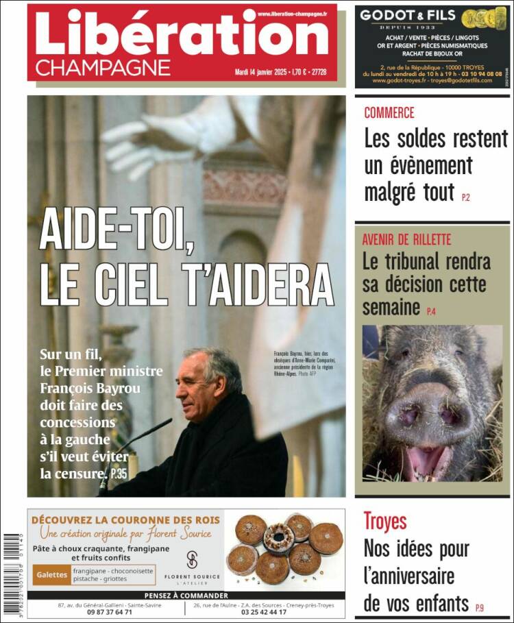 Portada de Libération Champagne (Francia)