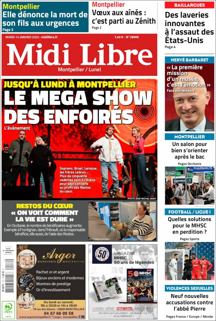 Portada de Midi Libre (Francia)