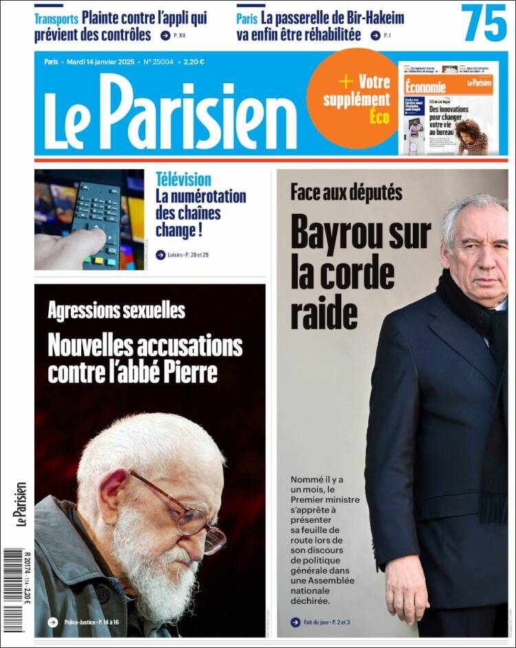 Portada de Le Parisien (Francia)