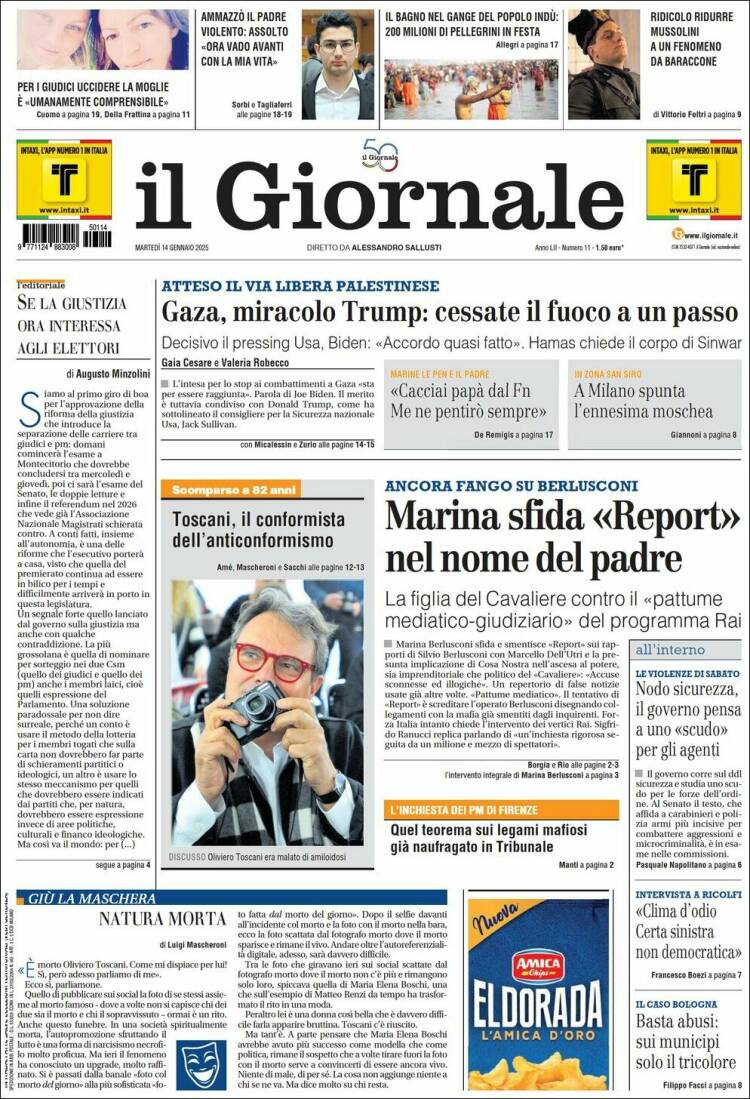 Portada de il Giornale (Italia)