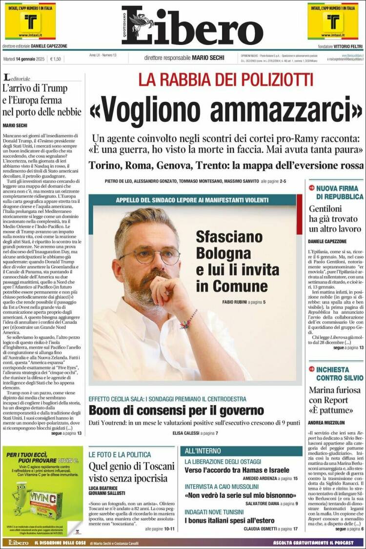 Portada de Libero (Italia)