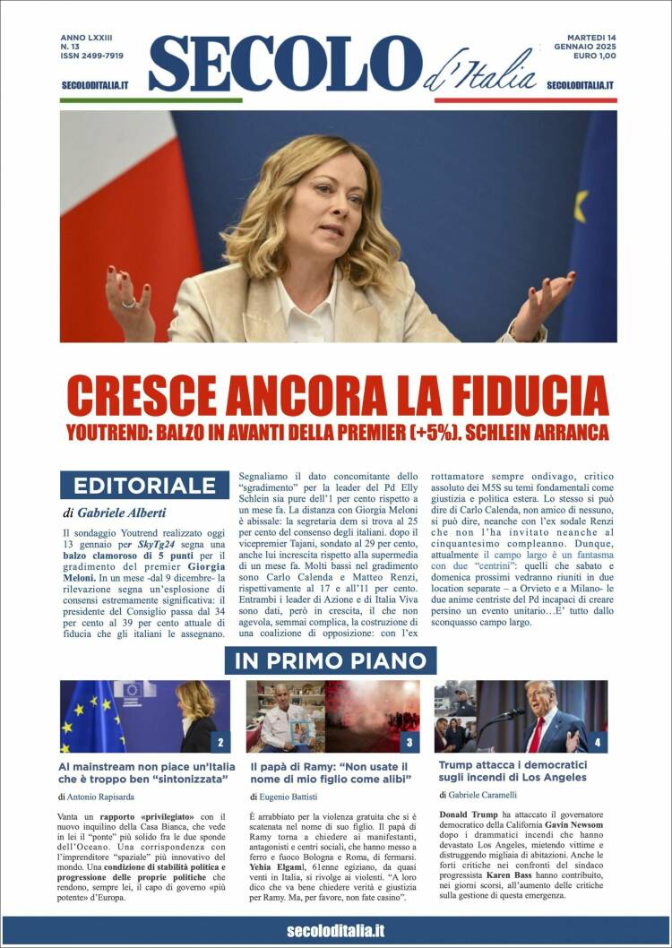 Portada de Secolo d'Italia (Italia)