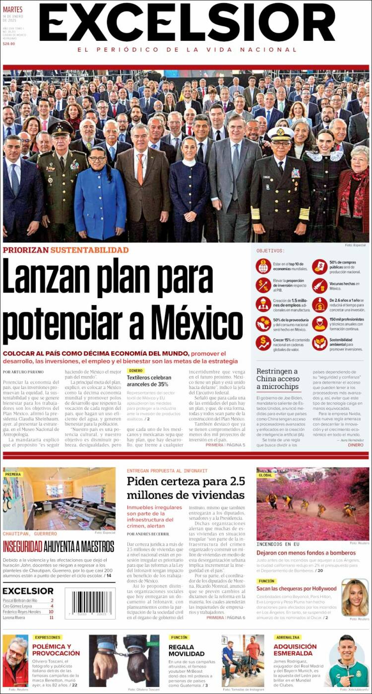 Portada de Excelsior (México)