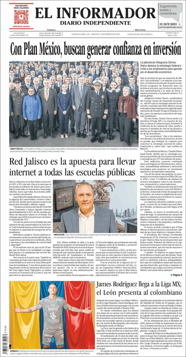 Portada de El Informador (México)