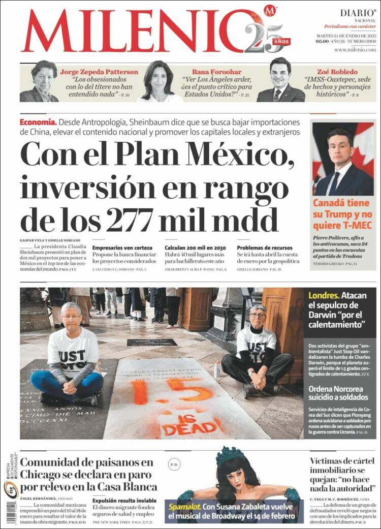Portada de Milenio (México)