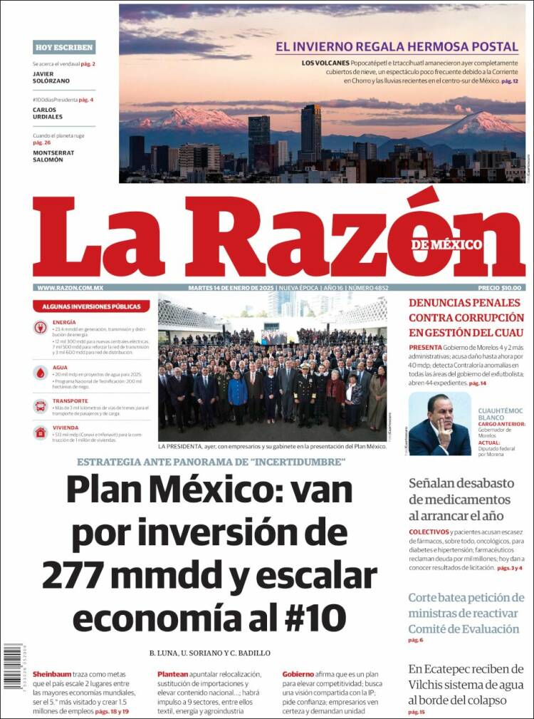 Portada de La Razón (México)