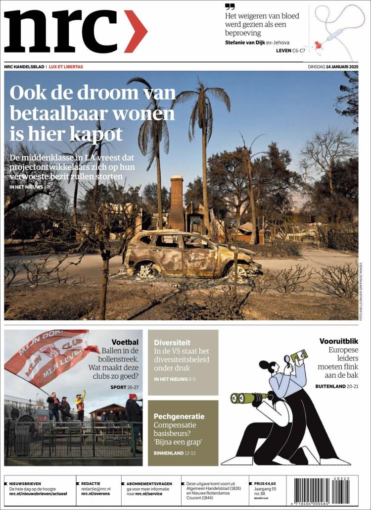 Portada de NRC Handelsblad (Pa&iacute;ses Bajos)