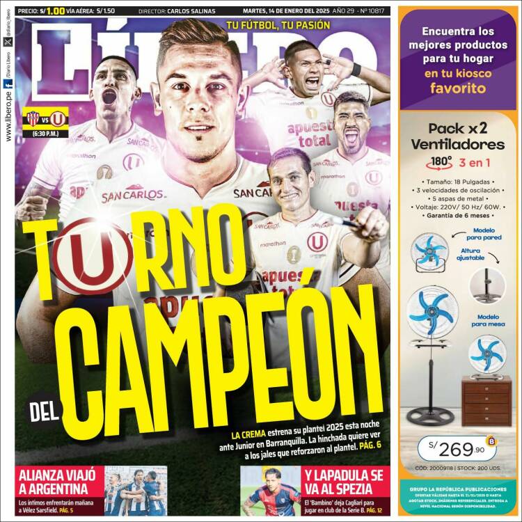 Portada de Líbero (Per&uacute;)