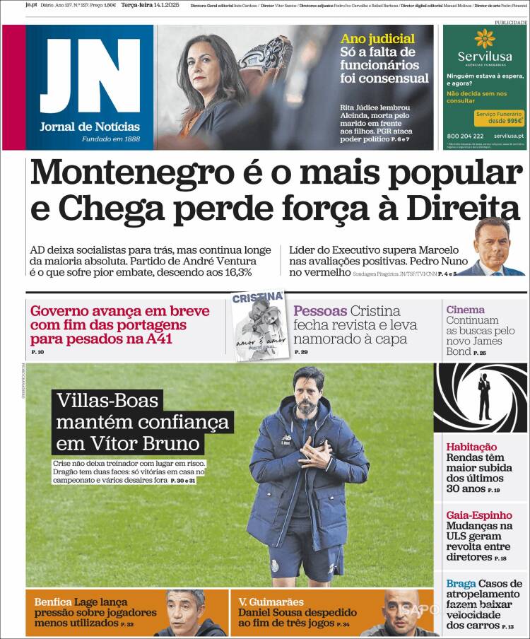 Portada de Jornal de Notícias (Portugal)