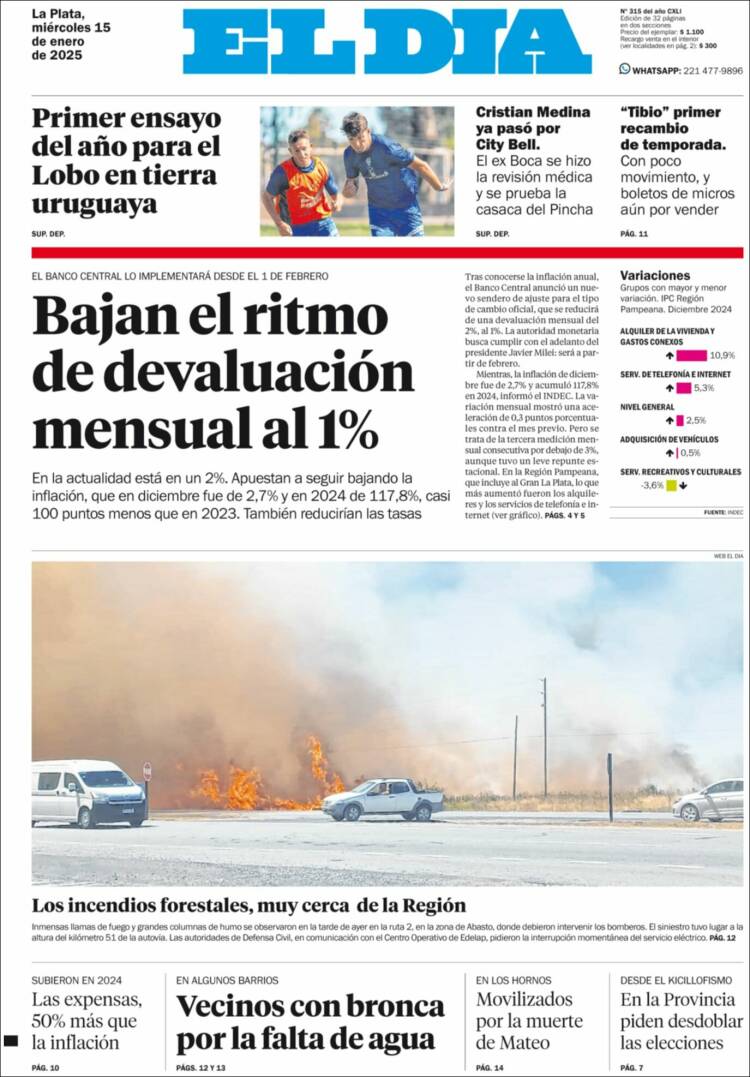 Portada de El Día de la Plata (Argentina)