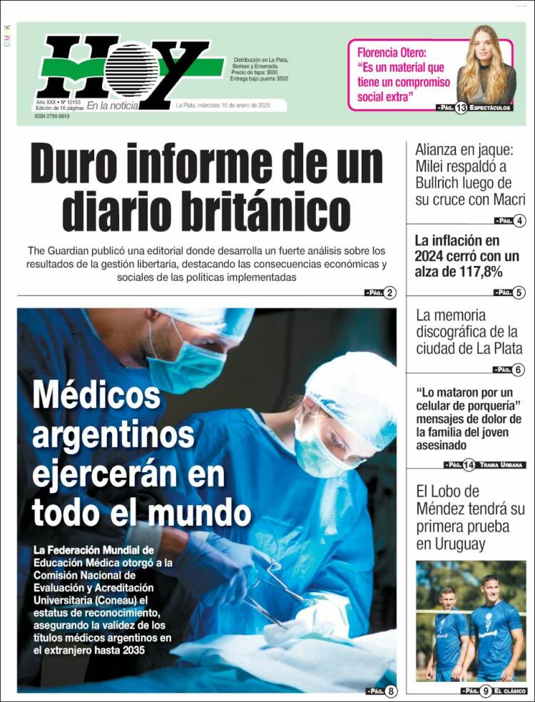 Portada de Diario Hoy (Argentina)